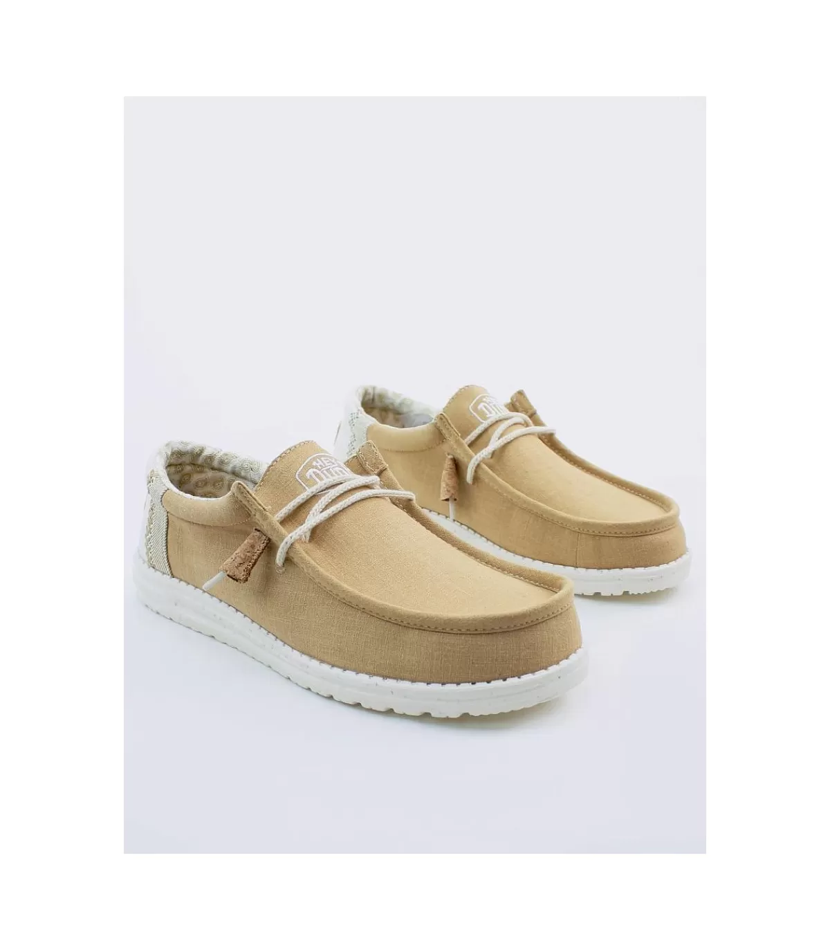 Zapato Wally Linen Natural Ocra>Hey Dude Best Sale